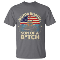 Funny Motor Boat Captain T Shirt Motor Boatin' Son Of A Bitch American Flag - Wonder Print Shop