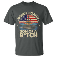 Funny Motor Boat Captain T Shirt Motor Boatin' Son Of A Bitch American Flag - Wonder Print Shop