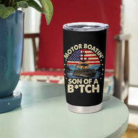 Funny Motor Boat Captain Tumbler Cup Motor Boatin' Son Of A Bitch American Flag - Wonder Print Shop