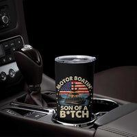 Funny Motor Boat Captain Tumbler Cup Motor Boatin' Son Of A Bitch American Flag - Wonder Print Shop