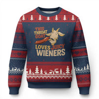 Funny This Throat Goat Loves Juicy Wieners Ugly Christmas Sweater Adult Jokes - Wonder Print Shop