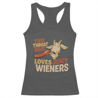 Funny This Throat Goat Loves Juicy Wieners Racerback Tank Top Adult Jokes - Wonder Print Shop