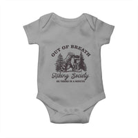 Funny Raccoon Outdoor Mountain Hiker Baby Onesie Out Of Breath Hiking Society Be There In A Minute - Wonder Print Shop