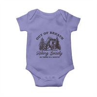Funny Raccoon Outdoor Mountain Hiker Baby Onesie Out Of Breath Hiking Society Be There In A Minute - Wonder Print Shop