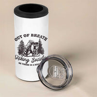 Funny Raccoon Outdoor Mountain Hiker 4 in 1 Can Cooler Tumbler Out Of Breath Hiking Society Be There In A Minute - Wonder Print Shop