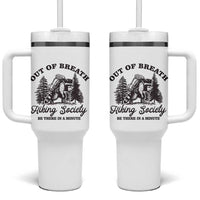 Funny Raccoon Outdoor Mountain Hiker Tumbler With Handle Out Of Breath Hiking Society Be There In A Minute - Wonder Print Shop