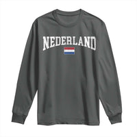 Nederland Sports Throwback Design Long Sleeve Shirt Vintage Dutch Holland Flag Soccer Jersey Style
