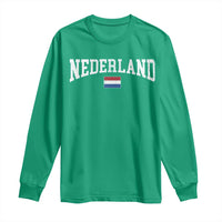 Nederland Sports Throwback Design Long Sleeve Shirt Vintage Dutch Holland Flag Soccer Jersey Style