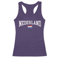 Nederland Sports Throwback Design Racerback Tank Top Vintage Dutch Holland Flag Soccer Jersey Style