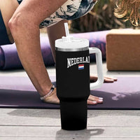 Nederland Sports Throwback Design Tumbler With Handle Vintage Dutch Holland Flag Soccer Jersey Style