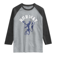Norway Norwegian Lion Athletic Sports Jersey Style Raglan Shirt