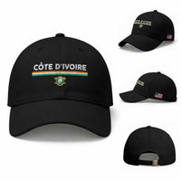 Côte D'ivoire Elephant Sporty Ivory Coast Flag Baseball Cap
