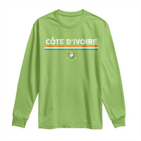 Côte D'ivoire Elephant Sporty Ivory Coast Flag Long Sleeve Shirt