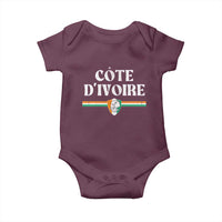 Côte D Ivoire Baby Onesie Flag of Ivory Coast Elephant Crest Football