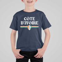 Côte D Ivoire T Shirt For Kid Flag of Ivory Coast Elephant Crest Football