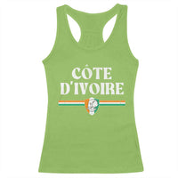 Côte D Ivoire Racerback Tank Top Flag of Ivory Coast Elephant Crest Football