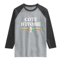 Côte D Ivoire Raglan Shirt Flag of Ivory Coast Elephant Crest Football
