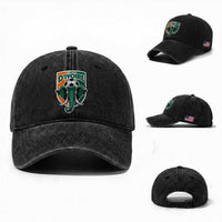 Côte D'ivoire Classic Ivory Coast Elephant Football Washed Cotton Baseball Cap Ivorians Pride
