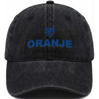 Oranje Holland Emblem Lion Nederland Dutch Heritage Washed Cotton Baseball Cap
