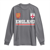 England Three Lions Symbol Red Cross Athletic Jersey Style Long Sleeve Shirt