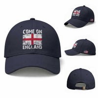 Come On England Baseball Cap Vintage St George Cross Flag Football Fan