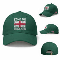 Come On England Baseball Cap Vintage St George Cross Flag Football Fan