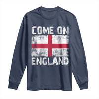 Come On England Long Sleeve Shirt Vintage St George Cross Flag Football Fan