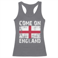 Come On England Racerback Tank Top Vintage St George Cross Flag Football Fan