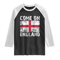 Come On England Raglan Shirt Vintage St George Cross Flag Football Fan