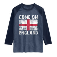 Come On England Raglan Shirt Vintage St George Cross Flag Football Fan