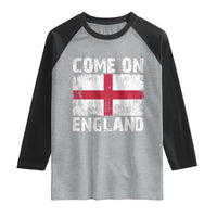 Come On England Raglan Shirt Vintage St George Cross Flag Football Fan