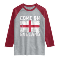 Come On England Raglan Shirt Vintage St George Cross Flag Football Fan