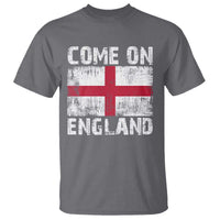 Come On England T Shirt Vintage St George Cross Flag Football Fan