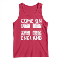 Come On England Tank Top Vintage St George Cross Flag Football Fan