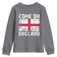 Come On England Youth Sweatshirt Vintage St George Cross Flag Football Fan