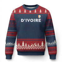 Côte D Ivoire Ugly Christmas Sweater Ivory Coast Crest Football Elephant Family Matching
