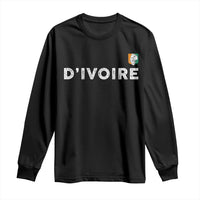 Côte D Ivoire Long Sleeve Shirt Ivory Coast Crest Football Elephant Family Matching