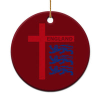 England Football St George Cross Three Lions Emblem Ceramic Ornament