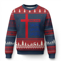 England Football St George Cross Three Lions Emblem Ugly Christmas Sweater