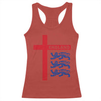 England Football St George Cross Three Lions Emblem Racerback Tank Top