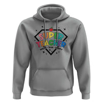 Funny Teacher Back To School Hoodie Super Teacher Teach Love Inspire Apple - Wonder Print Shop