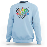 Funny Teacher Back To School Sweatshirt Super Teacher Teach Love Inspire Apple - Wonder Print Shop