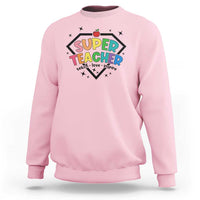 Funny Teacher Back To School Sweatshirt Super Teacher Teach Love Inspire Apple - Wonder Print Shop