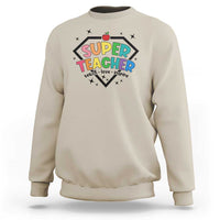 Funny Teacher Back To School Sweatshirt Super Teacher Teach Love Inspire Apple - Wonder Print Shop