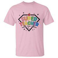 Funny Teacher Back To School T Shirt Super Teacher Teach Love Inspire Apple - Wonder Print Shop