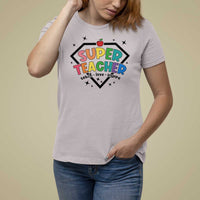 Funny Teacher Back To School T Shirt For Women Super Teacher Teach Love Inspire Apple - Wonder Print Shop