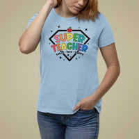 Funny Teacher Back To School T Shirt For Women Super Teacher Teach Love Inspire Apple - Wonder Print Shop