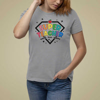 Funny Teacher Back To School T Shirt For Women Super Teacher Teach Love Inspire Apple - Wonder Print Shop