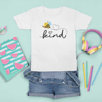 Positive Quote Bee T Shirt For Kid Be Kind Pencil Back To School Bumblebee - Wonder Print Shop