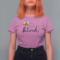 Positive Quote Bee T Shirt For Women Be Kind Pencil Back To School Bumblebee - Wonder Print Shop